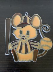 Vtg Stain Glass Sun catchers Mouse Baseball