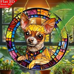 Chihuahua Dog Acrylic Suncatcher Stained Glass Look – SALE HELPS DOGS & CATS!