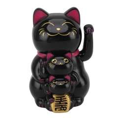 Solar Powered Lucky Cat Smiling Ornament For Home And Car Excellent