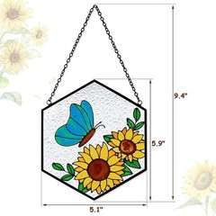 Huray Rayho Stained Glass Butterfly Suncatcher