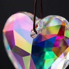 45mm Aurora Crystal Heart Suncatcher Prism Rainbow Maker Window Hanging Boho