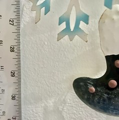 Snowman Hanging Windchime White Blue Christmas Winter Holiday Metal Cottagecore
