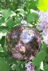 Hanging Glass Ball 4″ Diameter Purple Gazing Ball (1) GB12