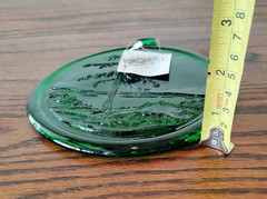 Atmosphere Recycled Glass Round Sphere Shaped Green Sun Catcher Tree Mountains