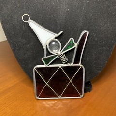 Vintage Jack-in-the Box Stained Glass, Suncatcher