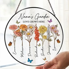 Personalized Grandmas Garden Acrylic Suncatcher, Mother’s Day Gifts For