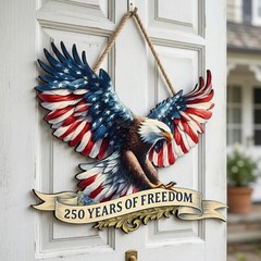 America Patriotic Wall Sign with Rope