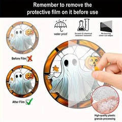 Acrylic Halloween Ghost Pumpkin Sun Catcher Window Hanging Decor for Home Party
