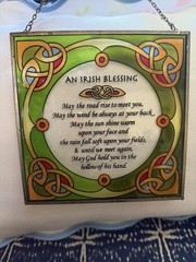 Clara Stained Glass Irish Blessing Sun Catcher 6”x7” Hanging
