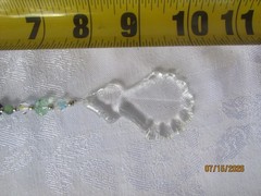 Handmade Crystal & Beads Suncatcher Prismatic Colors 10 Inches Cat Face Blue
