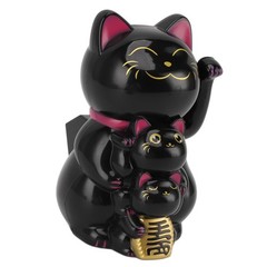 Solar Powered Lucky Cat Smiling Ornament For Home And Car Excellent