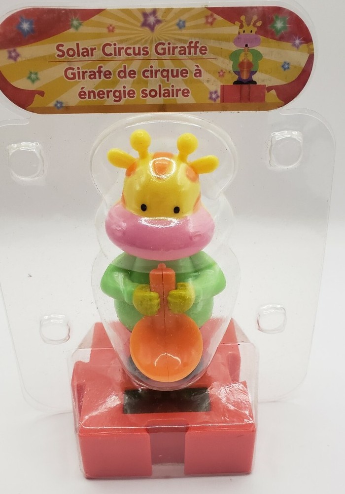 Solar Power Dancer Circus Giraffe with Saxophone Bobble Toy
