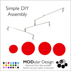 Stunning Red Atomic Mobile – DIY Colorful Home Decor – Modernism MCM Retro Style