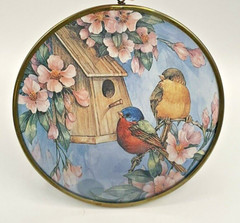 Enesco Via Vermont ArtCatchers Birdhouse Two Birds Printed Suncatcher