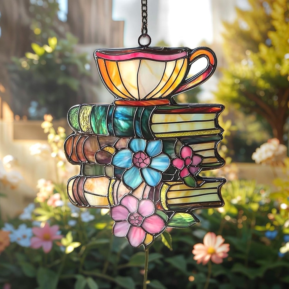 “Bookish Acrylic Suncatcher for Window Decor Perfect Gift for Readers”