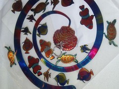 EySpi Hanging Metal Spiral Mobile Art Decor TROPICAL FISH- LARGE (11.75×16.75)