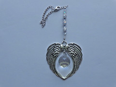 CRYSTAL GLASS PRISM ANGEL WIND CAR REAR VIEW MIRROR CAR CHARM MOBILES ORNAMENT