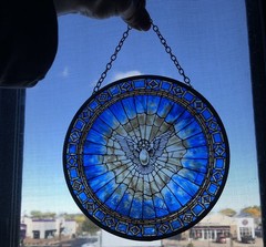 Vtg Glassmasters Icon Holy Spirit Stained Glass Suncatcher Louis Tiffany Repro