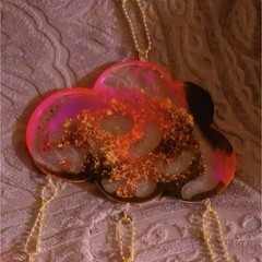 Handmade Resin Cloud Hanging Mobile Gold Chain Pink Orange Black Modern Decor