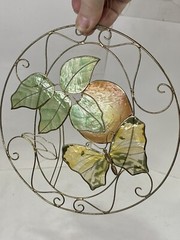 Vintage Butterfly Sun Catcher Leaves Sun Wire Work Stained Glass