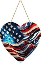 Flag Suncatcher Patriotic ACRYLIC 2D Flat FAST Free Ship 8 Inch US