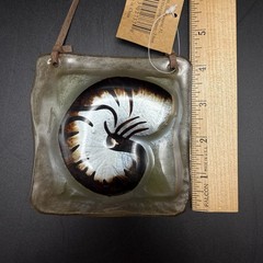 LS Arts Unique Hand-Made Shell Glass Hanging Sun Catcher Plaque 4″ x 4″