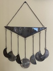 Lead Glass/brass Luna Moon Hanging Mobile Suncatcher