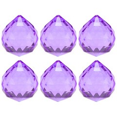 6-Pack Crystal Ball Prisms, 33.5mm/1.32 Inch Pendant Hanging [Purple]
