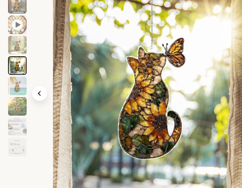 rch Butterfly and Cat Acrylic Suncatcher, Acrylic Style Sunflower Art, Aes
