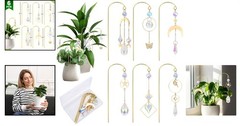 Crystal Sun Catchers for Garden and Indoor Decor Gold 6 Pack