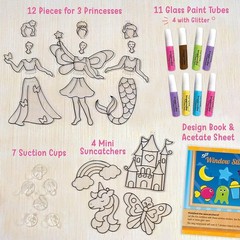 Creative Window Art Kit for Kids – DIY Suncatchers Featuring Princess & Unicorn