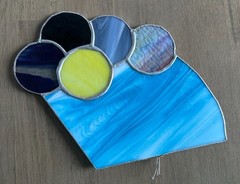 Vintage Bouquet of Balloons Stained Glass Suncatcher 10.5 x 9.5”