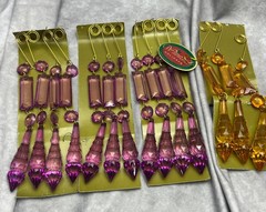 NOS Acrylic Suncatcher Bead Chain Hanging Pendants purple Gold Ornaments B14