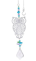 Owl Silver & Crystal Suncatcher for window or Car GREAT GIFT for Mother, Sister