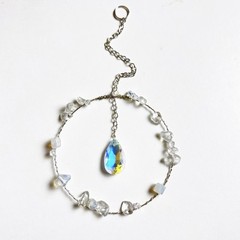Natural Stone Sun Catchers, Crystal Mobile, Indoor Window Hanging, Boho Porch