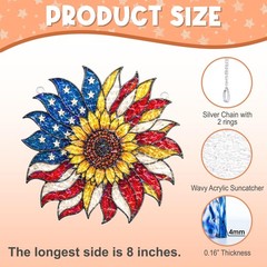 250th Anniversary USA Suncatcher – (8 Inches) Sunflower Wavy Us