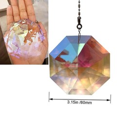 3.15in/80mm Hanging Prism Crystal Suncatcher, Colorful 3.15 inches, Ab Color