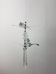 Butterfly crystal suncatcher gift, black & clear prisms Handmade in Australia