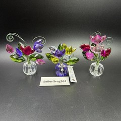 Ganz Tulips Posey Pots Beautiful Rhinestone Photo Card Holders – Set Of 3