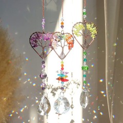 “Tree of Life Sun Catchers with Prisms Chakra Home Decor, Pack of 3”