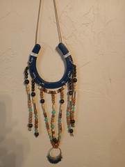 Handmade crystal Beaded Metal Horseshoe Suncatcher Bohemian artsy #8