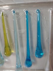 9 Hand Blown Glass Teardrop Icicle Ornaments 6″ 5″ 4″ Green Blue Pearl