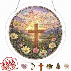 Emotional Uplifting Cross Suncatcher 7.4 in
