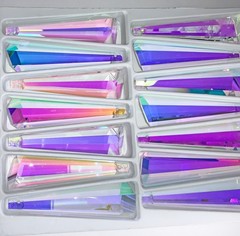 Clear Ab-Asfour Crystal Suncatcher Prisms #505 (3in) Hexagonal Drop – Box of 140