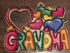 4″ Love Grandma Suncatcher Add Picture In Heart w/ Magnet For Fridge