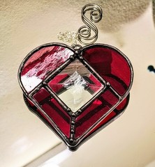 stained glass heart suncatchers