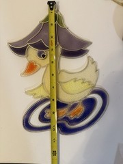 Suncatcher Plastic Large Faux Stained Glass Vintage Duck
