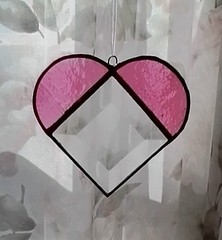 Stained Glass Heart Handcrafted in Oklahoma By Designer/Artist Made in America