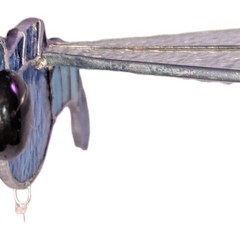 Dragonfly Stained Glass hanging 3D Art Soldered Hinged Wings 14″ Span Blue Green