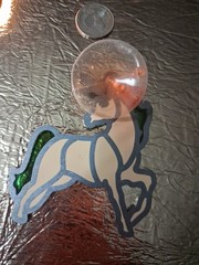 Unicorn Stained Glass Window Suncatcher w/ Suction Cup, Vintage, 4x3in